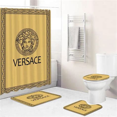 versace bathroom red|versace shower curtain set.